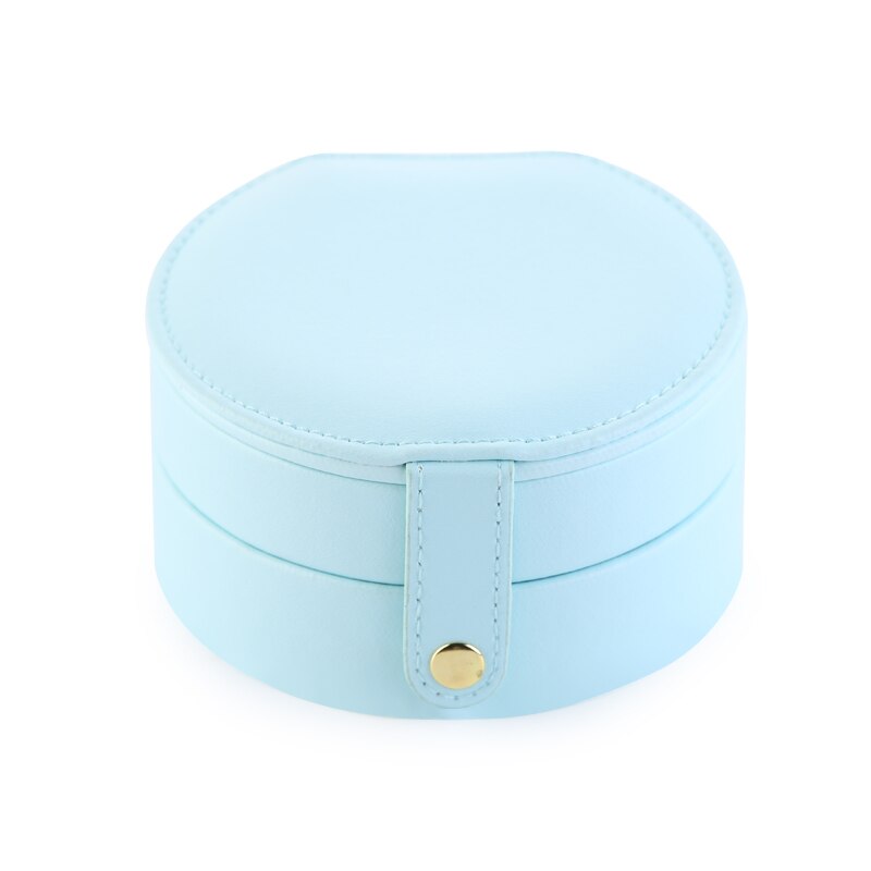 New Portable Leather Jewelry Box Princess European Korean Simple Small Mini Earrings Rings Storage Case Hot Sell
