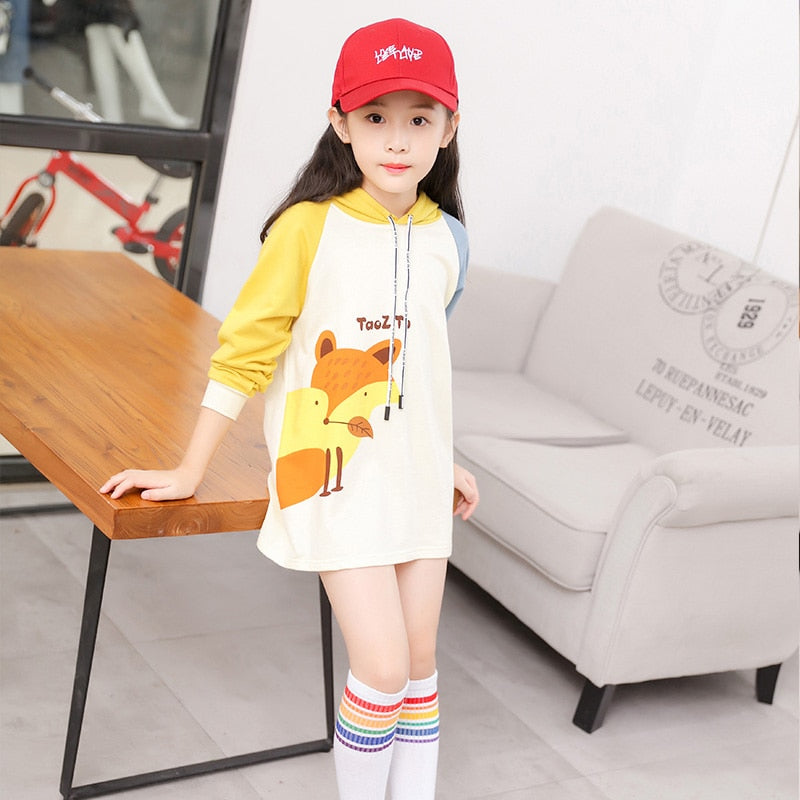Girls Long Sleeve Tops 2022 Spring Cartoon Print Toddler Baby Hoodies  2-8 Year Tee T-shirt Cotton Children Autumn Outfit
