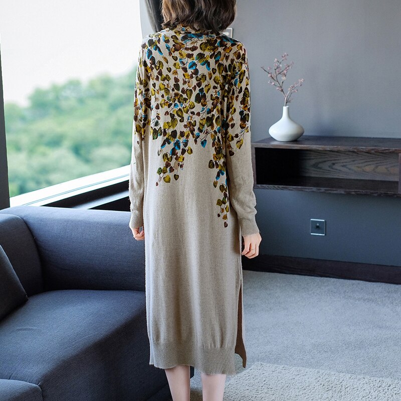2023 Knitted Thick Midi Wool Sweaters Dress Women Korean Vintage Turtleneck Sweater Autumn Winter Elegant Bodycon Coat Sweaters
