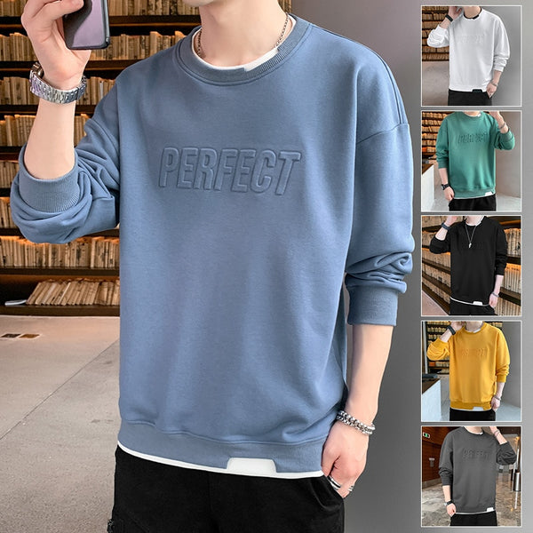 New Male Sweatshirt Small Details Design Tops Men Long Sleeve Asual T-shirt Popular Jacket Coat Boys Clothing Fashion For Autumn