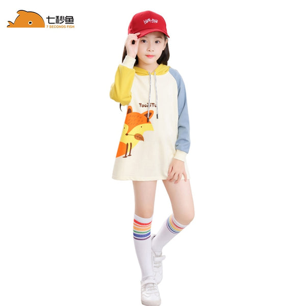 Girls Long Sleeve Tops 2022 Spring Cartoon Print Toddler Baby Hoodies  2-8 Year Tee T-shirt Cotton Children Autumn Outfit