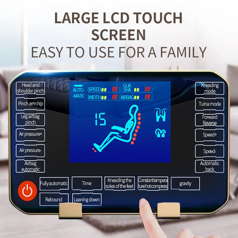 Multifunction Airbag Luxurious Full Body Smart foot-wrapped Massage Chair Stylish Zero-Gravity Chair Massage LCD Control Sofa