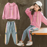 Children Clothing Set Hoodie Jeans Kids Tracksuit 2022 Spring Girls Costume Kids Sport Suits for Girls Clothes 6 8 10 12 Years