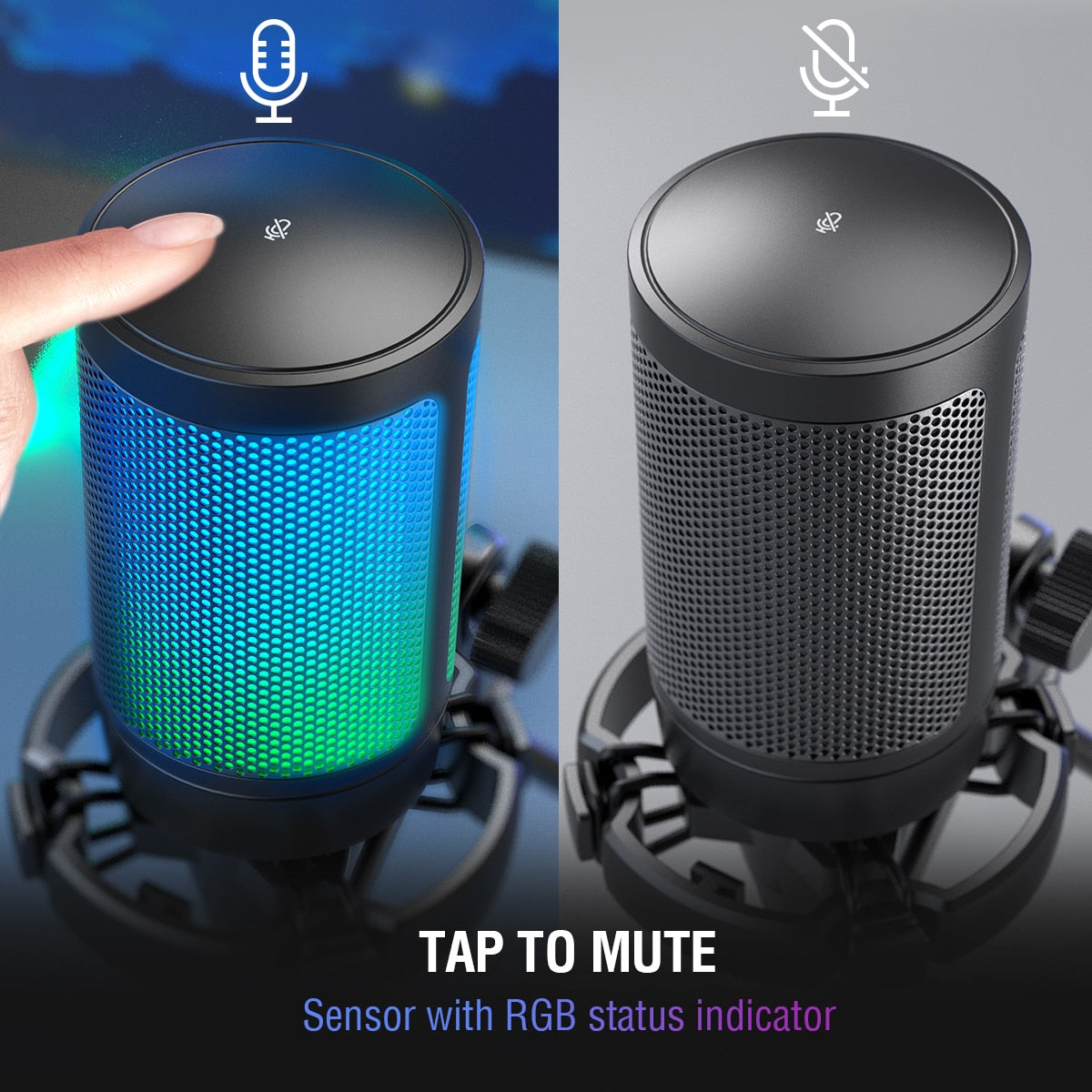 FIFINE USB Condenser Gaming Microphone, for PC PS4 PS5 MAC with Pop Filter Shock Mount&amp;Gain Control for Podcasts