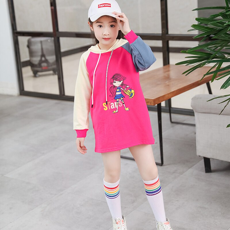 Girls Long Sleeve Tops 2022 Spring Cartoon Print Toddler Baby Hoodies  2-8 Year Tee T-shirt Cotton Children Autumn Outfit
