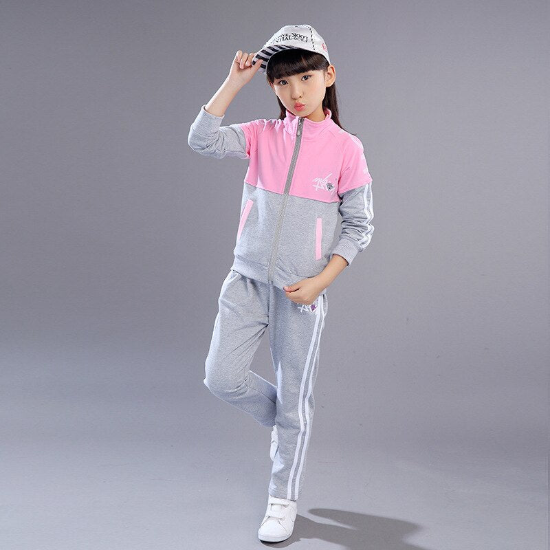 Girl Autumn Winter Sports Clothes Costume Outfit Suit Kids Tracksuit Clothing Set Kids Korean Sweater Tracks Teen Casual Sports