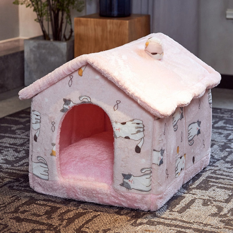 Foldable Dog House Kennel Bed Mat For Small Medium Dogs Cats Winter Warm Cat bed Nest Pet Products Basket Pets Puppy Cave Sofa