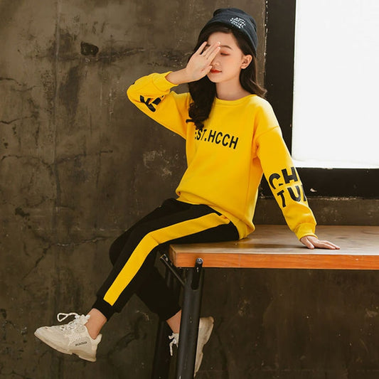 Clothing Set Girls Clothes Autumn Long Sleeve Shirts + Pants Kids Tracksuit For Girls Clothing Sets Sport Suit 5 6 8 10 12 Years
