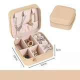 Jewelry Organizer Display Travel Jewelry Case Boxes Portable Locket Necklace Jewelry Box Leather Storage Earring Ring Holder