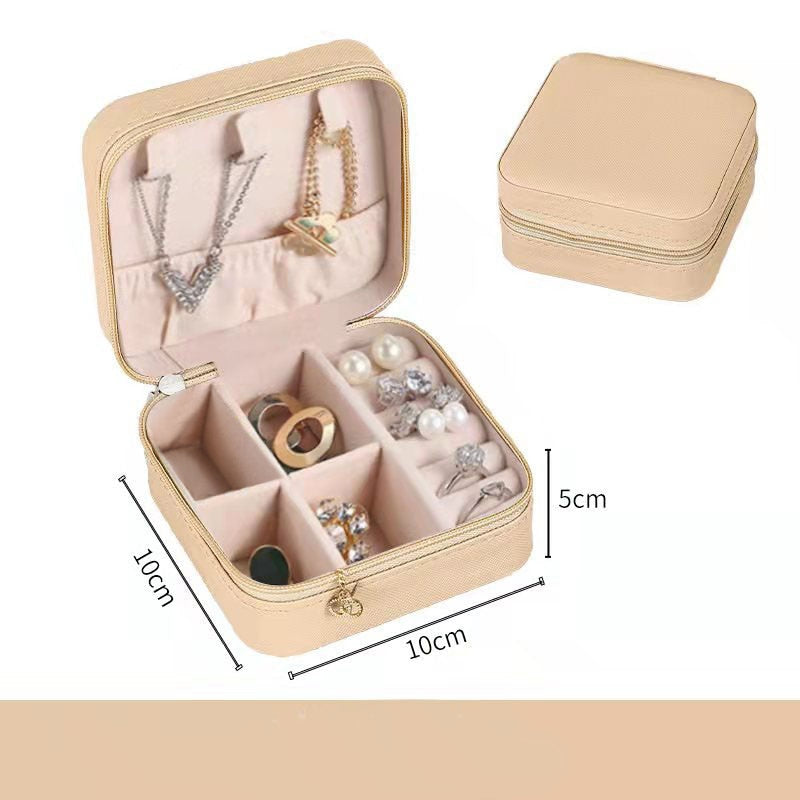 Jewelry Organizer Display Travel Jewelry Case Boxes Portable Locket Necklace Jewelry Box Leather Storage Earring Ring Holder