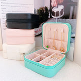 Jewelry Organizer Display Travel Jewelry Case Boxes Portable Locket Necklace Jewelry Box Leather Storage Earring Ring Holder