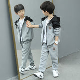 Fashion Boys Clothing Spring Autumn Patchwork Long Sleeve Sets 4 6 8 10 12 13 14 Years Teenagers Children Sports Clothing