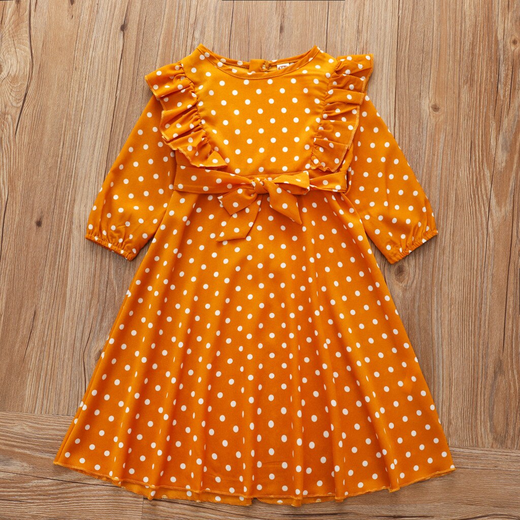 Toddler Kids Baby Girls Ruffle Polka Dot Princess Party Dress Clothes Outfits for Girls 5 Years Old