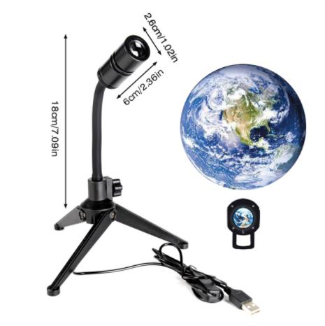Galaxy Projector 2 In 1 Earth Moon Projection Lamp INS Photography Background Atmosphere Night Light For Bedroom Decor