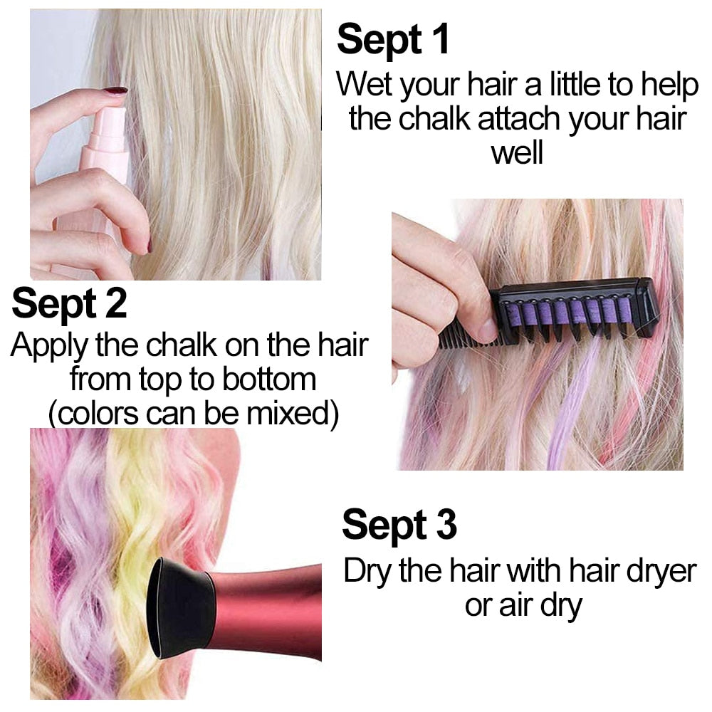 1pcs Hair Mascara Design Crayons Hair Color Chalk Temporary Hair Dye Pencil Mini Disposable Professional Hair Dye Accessories