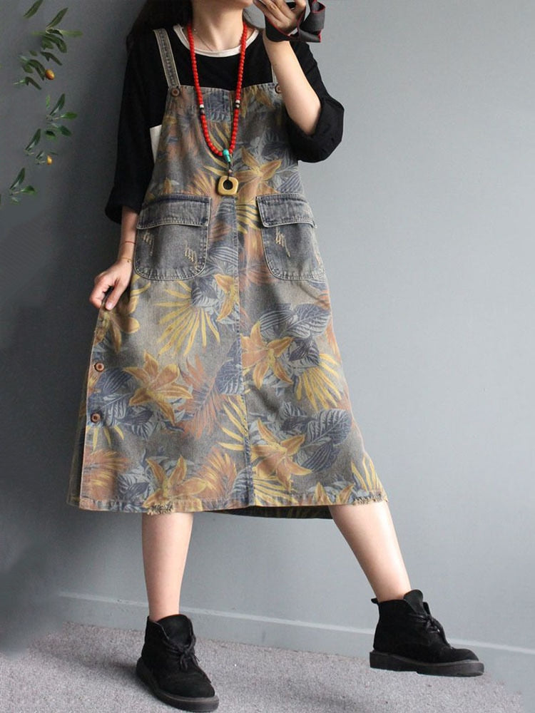Max LuLu 2023 Summer Korean Womens Fashion Loose Printed Denim Sleeveless Dresses Ladies Luxury Casual Floral Elegant Vestidos
