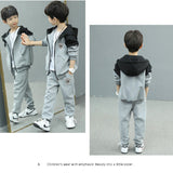 Fashion Boys Clothing Spring Autumn Patchwork Long Sleeve Sets 4 6 8 10 12 13 14 Years Teenagers Children Sports Clothing