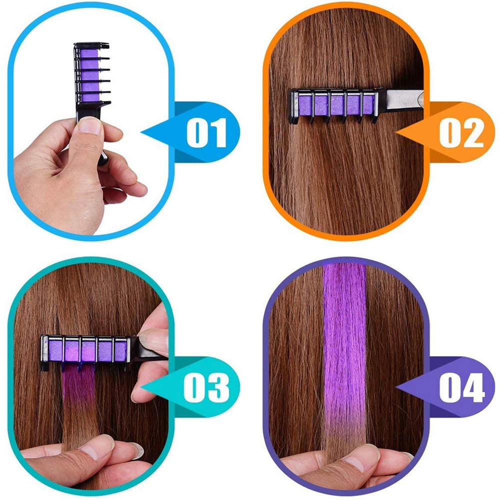 1pcs Hair Mascara Design Crayons Hair Color Chalk Temporary Hair Dye Pencil Mini Disposable Professional Hair Dye Accessories