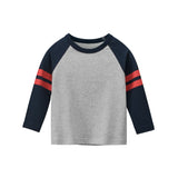 2-9Years Autumn Children's Clothing Stripe T-shirt Boy Girl Long Sleeve CottonTops Patchwork Kid Shirt Baby Clothes