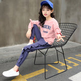 Girl Casual Suit Spring Autumn 2022 New Children Long Sleeve Hoodies + Pants 2pcs Kids Sportswear Outfits Teenager Clothes