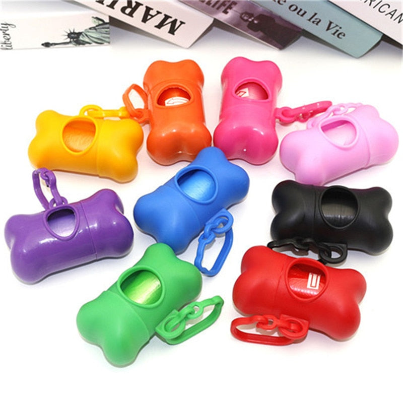 Pet Garbage Bag Storage Box Out Dog Poop Cleaning Storage Bag Bone Plastic Pet Small Dog Outdoor Garbage Poop Dispenser
