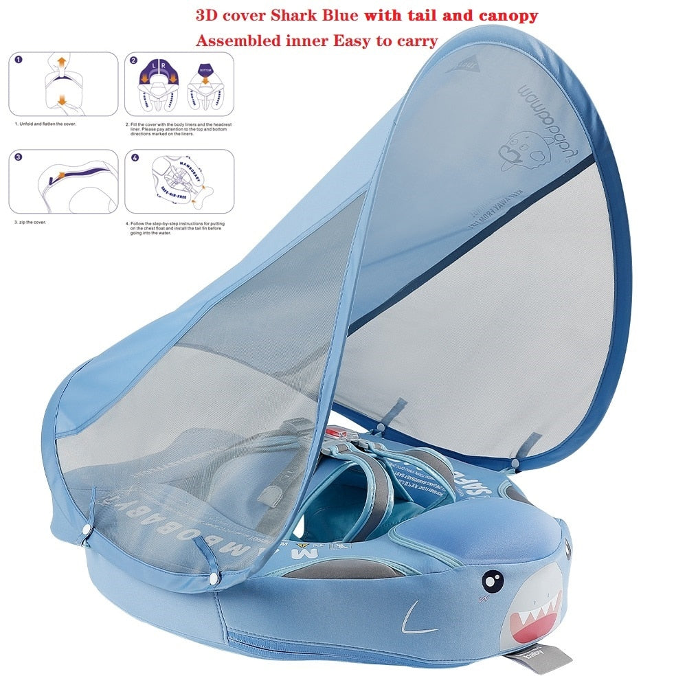 Mambobaby Baby Float Lying Swimming Rings Infant Waist Swim Ring Toddler Swim Trainer Non-inflatable Buoy Pool Accessories Toys