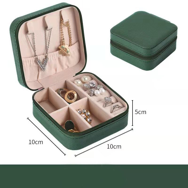 Jewelry Organizer Display Travel Jewelry Case Boxes Portable Locket Necklace Jewelry Box Leather Storage Earring Ring Holder