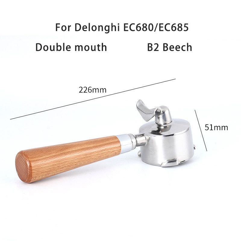 Coffee Bottomless Portafilter for Delonghi EC680/EC685 Filter 51MM Stainless Steel Replacement Filter Basket Coffee Accessories