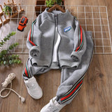 Boys Autumn Clothing Suit 2022 New Two-Piece Suit Medium and Large Kids' Overcoat Track Pants