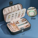 Jewelry Organizer Display Travel Jewelry Case Boxes Portable Locket Necklace Jewelry Box Leather Storage Earring Ring Holder