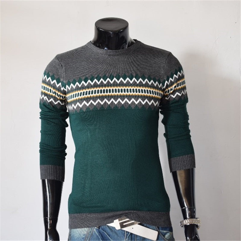 2023 New Autumn Fashion Brand Casual Sweater O-Neck Slim Fit Knitting Mens Striped Sweaters &amp; Pullovers Men Pullover Men XXL