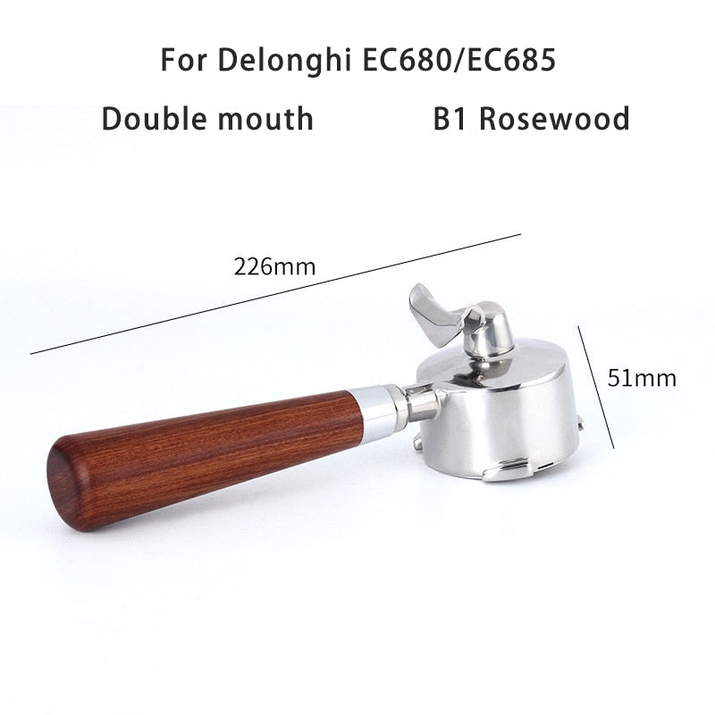 Coffee Bottomless Portafilter for Delonghi EC680/EC685 Filter 51MM Stainless Steel Replacement Filter Basket Coffee Accessories