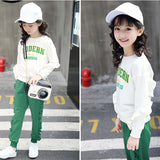 Girl Casual Suit Spring Autumn 2022 New Children Long Sleeve Hoodies + Pants 2pcs Kids Sportswear Outfits Teenager Clothes