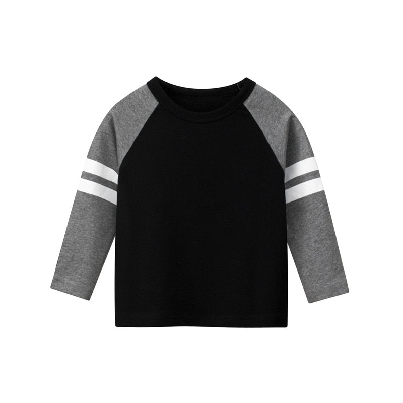 2-9Years Autumn Children's Clothing Stripe T-shirt Boy Girl Long Sleeve CottonTops Patchwork Kid Shirt Baby Clothes