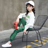 Girl Casual Suit Spring Autumn 2022 New Children Long Sleeve Hoodies + Pants 2pcs Kids Sportswear Outfits Teenager Clothes