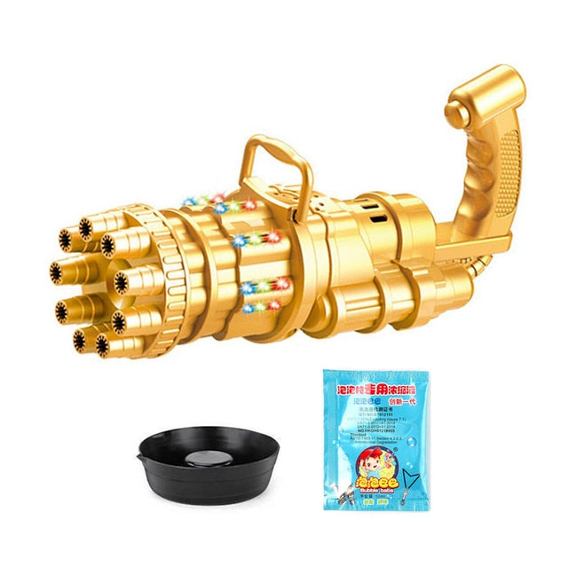 Kids Automatic Gatling Bubble Gun Toys Summer Soap Water Bubble Machine 2-in-1 Electric Bubble Machine For Children Gift Toys