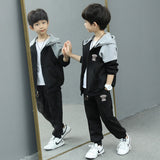 Fashion Boys Clothing Spring Autumn Patchwork Long Sleeve Sets 4 6 8 10 12 13 14 Years Teenagers Children Sports Clothing