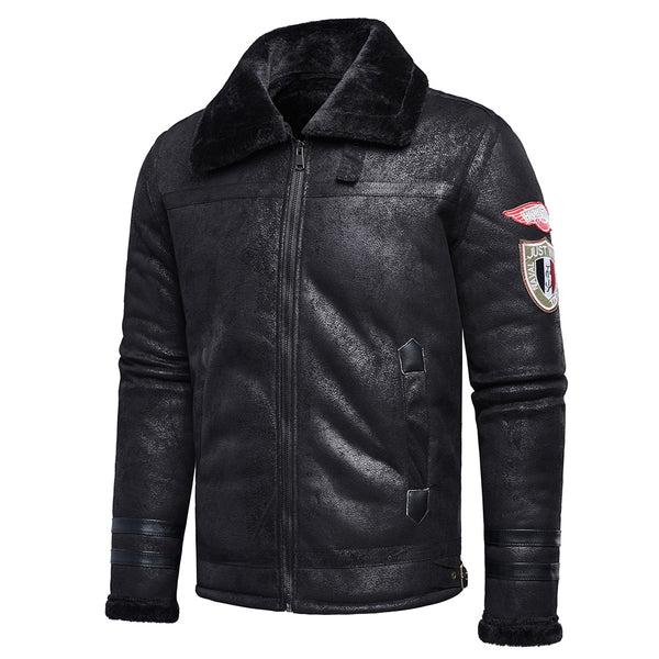 Men 2023 Spring Thick Warm Fleece Leather Jacket Coat Men Autumn Outwear Casual Military Bomber Motor Biker Leather Jackets Men