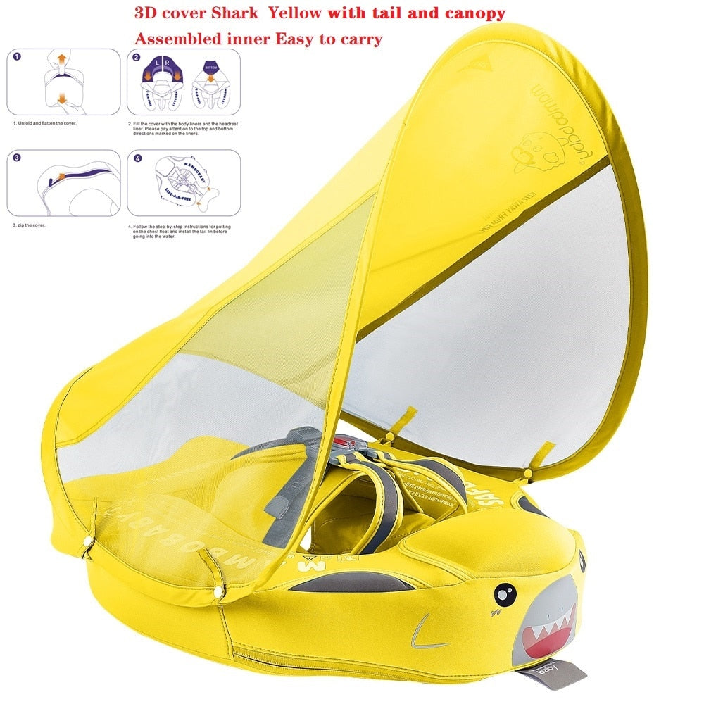 Mambobaby Baby Float Lying Swimming Rings Infant Waist Swim Ring Toddler Swim Trainer Non-inflatable Buoy Pool Accessories Toys