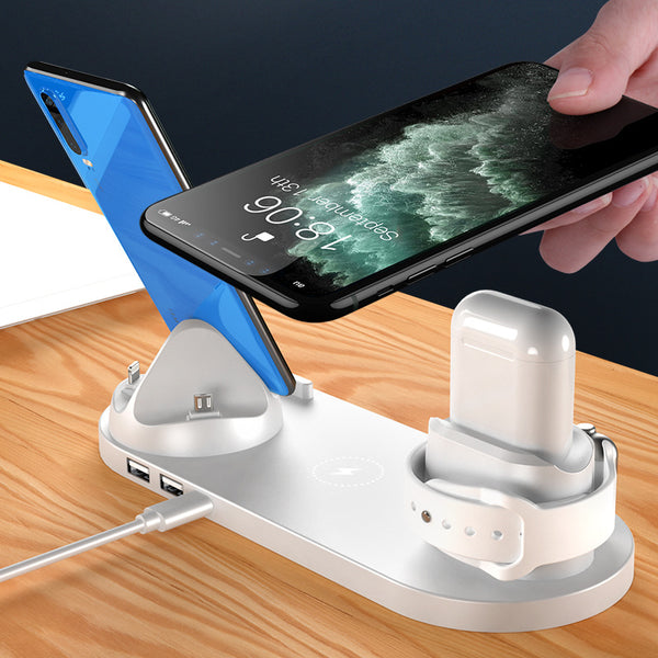 6 In 1 Wireless Fast Charging Stand Charger