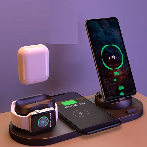 6 In 1 Wireless Fast Charging Stand Charger