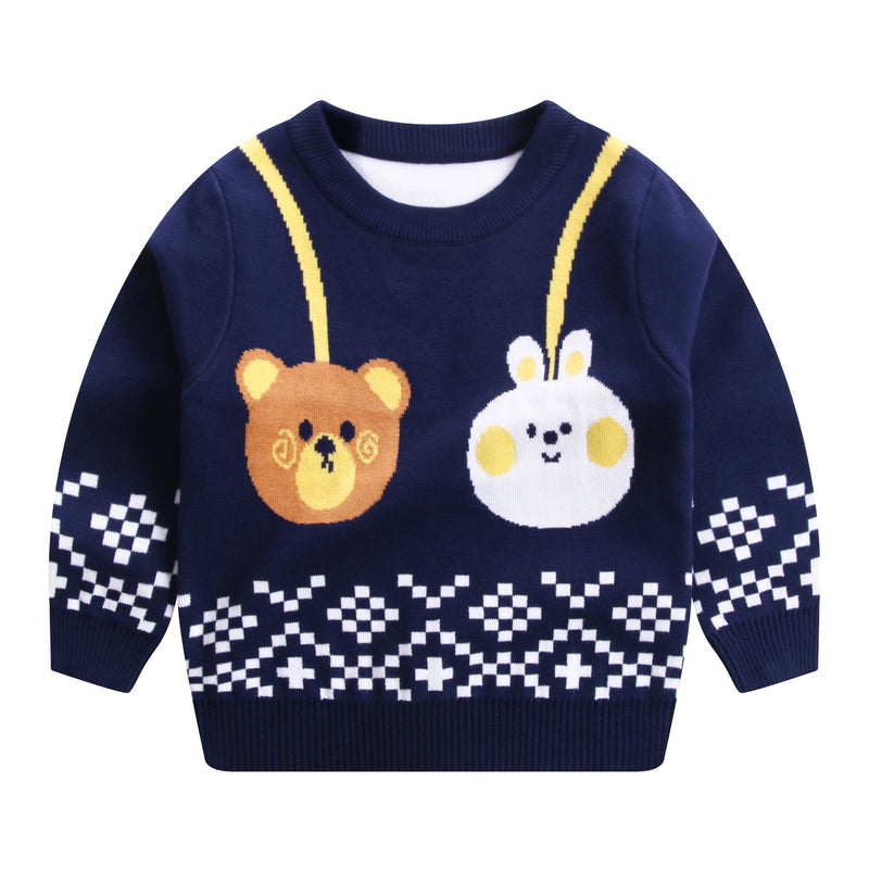 Children's Autumn And Winter New Double-layer Cotton Sweater