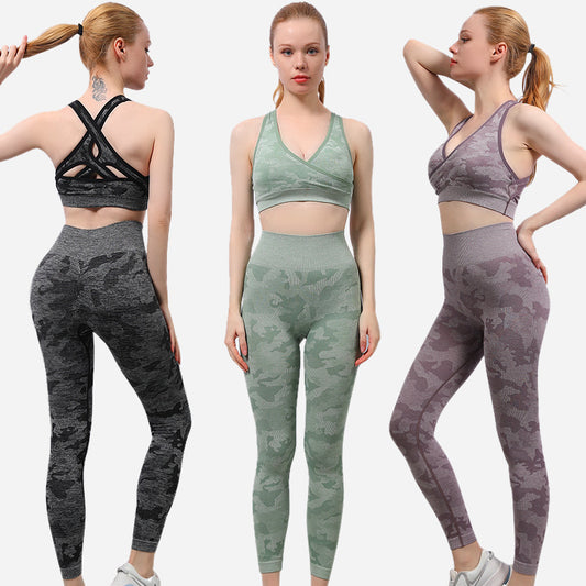 High Elasticity Slim Quick Dry Fitness Yoga Sports Bra Pants Set