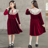 Girls' Children's Dress Velvet Princess Dress